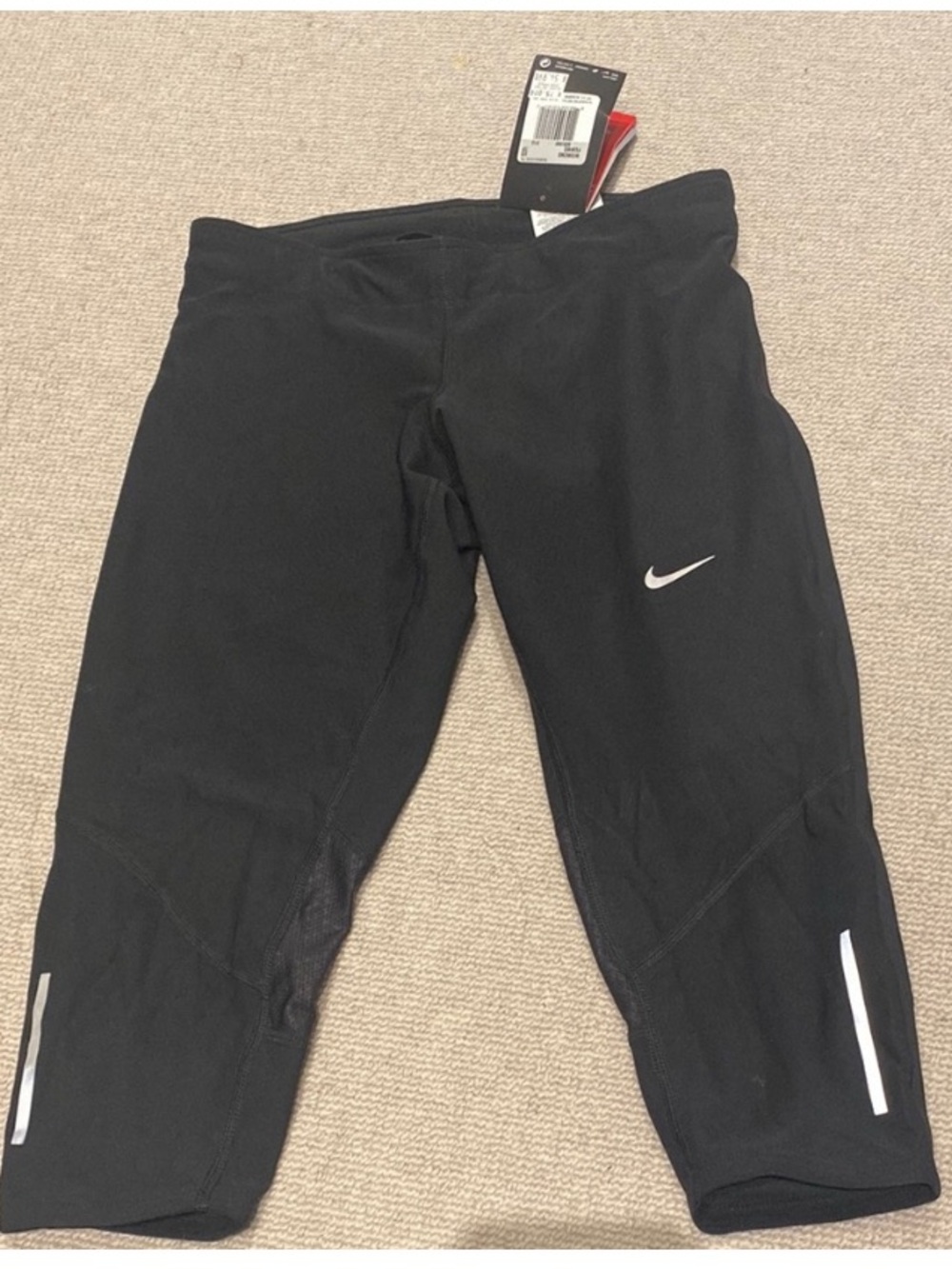 Nike Black Capri Leggings with White Swoosh